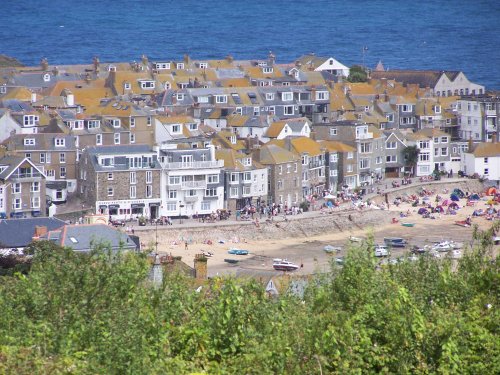 View of St Ives, Cornwall, from the top car park