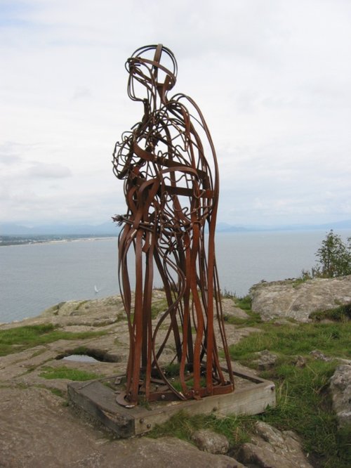 The Tin Man on the Headland overlooking Llanbedrog Beach