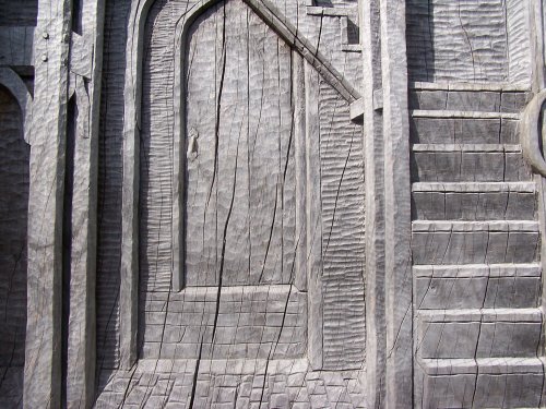 The sculptured Cedar tree at Kentwell Hall