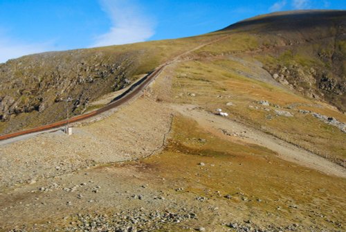 Climbing up Mount Snowdon.