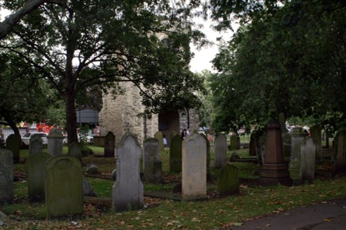 Dark part of the cemetery.