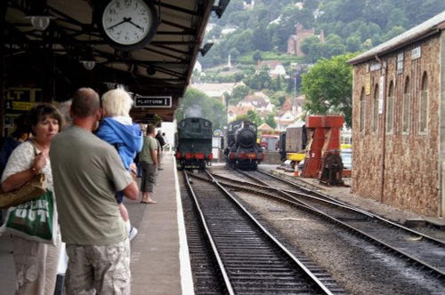 Waiting for the train.