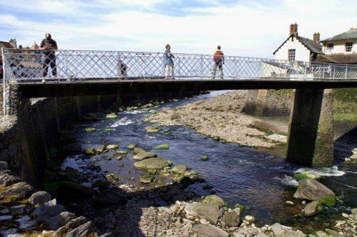 The footbridge to a pub.