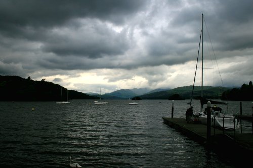 Storm Clouds. Lake Windermere looking north from Bowness.