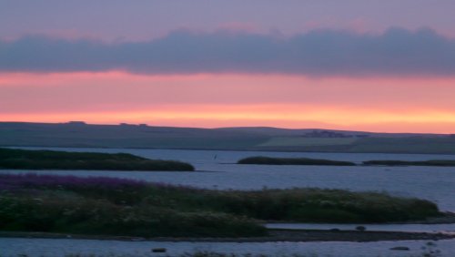 Sunset over Loch Harry, Stenness, Orkney