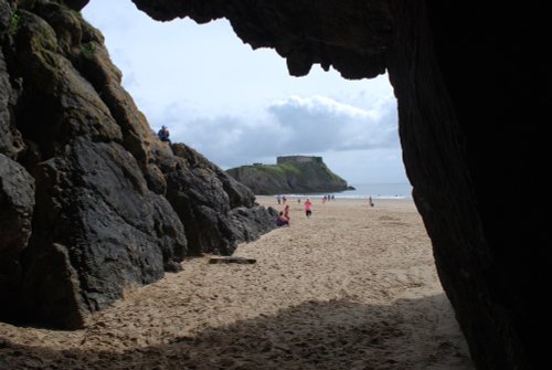 View from the caves on the beach