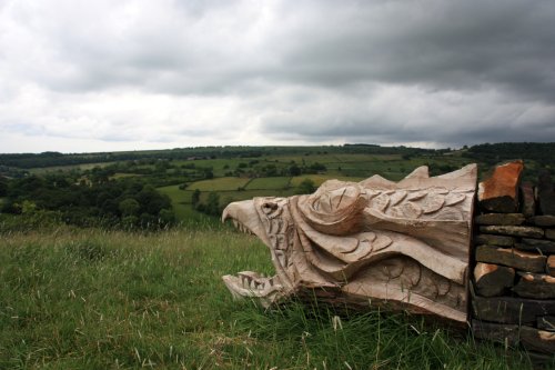 The Wantley Dragon watches over the valley