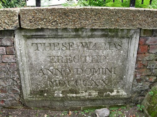 A Stone on the wall of the former Great Hospital.