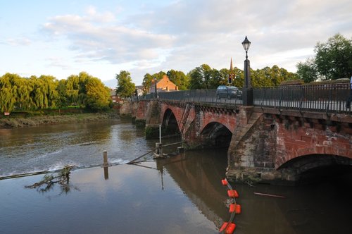 Old River Dee Bridge on River Dee leading to Lower Bridge St Chester - August 2009
