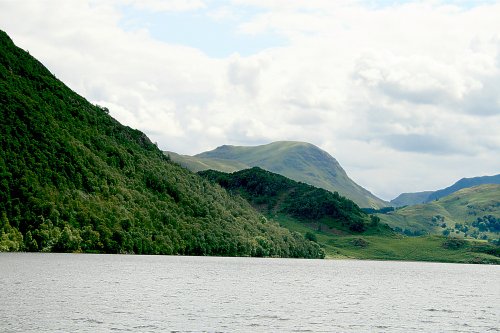 Ullswater shoreline as seen from lakes steamer