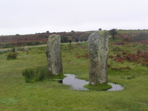 The Pipers standing stones on Bodmin Moor