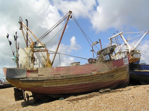 Fishing boat on the beach at Hastings