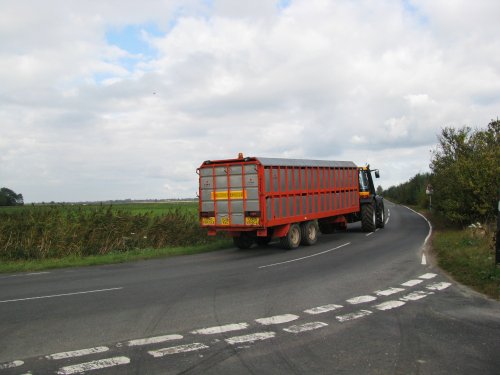 Tractor and Trailer on Halvergate country road.