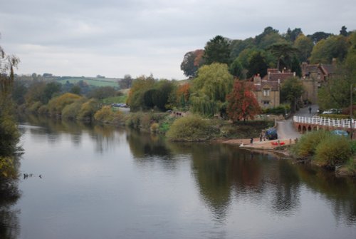 River Severn view from the footbridge at Arley near Bewdley