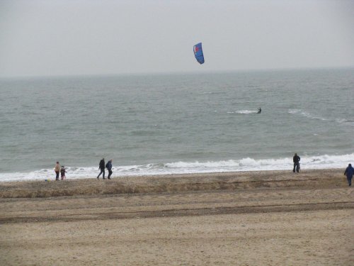 Misty day on the beach.
