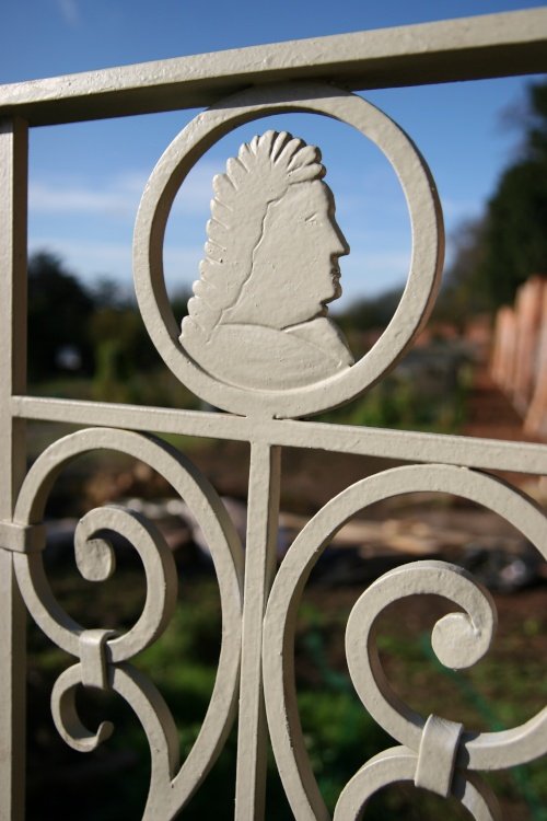 Detail on an iron gate in Caversham Court Gardens