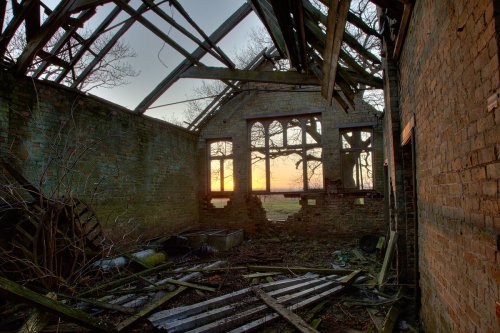 Derelect school at Emley