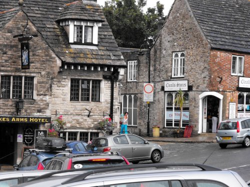 Town of Corfe Castle on an August afternoon