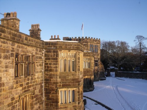 Skipton Castle at sunset