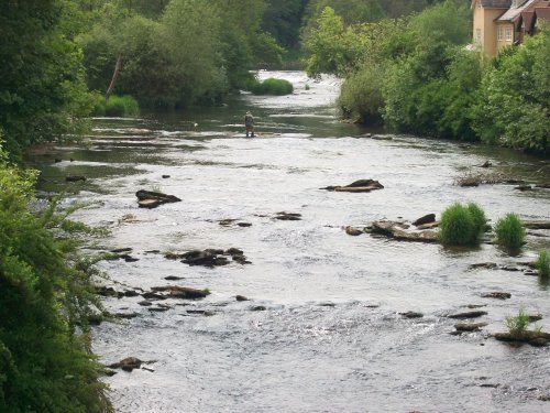 Fly fishing on the River Teme.