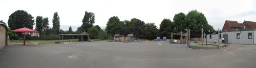 Coteford Infant School playground, Eastcote village