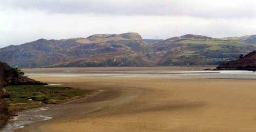 The Traeth Bach tide is out.