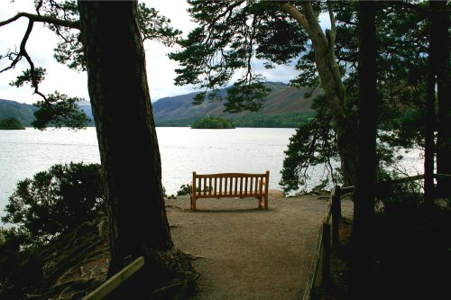 Friars Crag overlooking the lake.