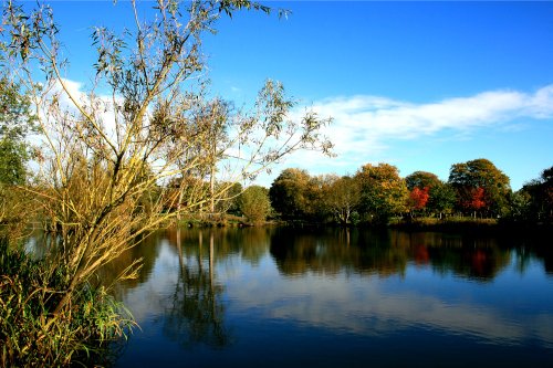 The Lake at Nidd. Autumn is starting to show its colours.