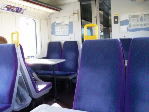 Worcester Shrub Hill Station, in the train