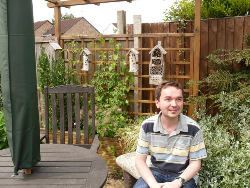 Worcester, in a garden with homes for foreign insects