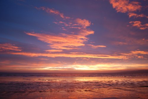 Sunrise at Filey beach.