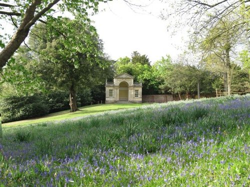 Bleinheim Pavilion and Bluebells
