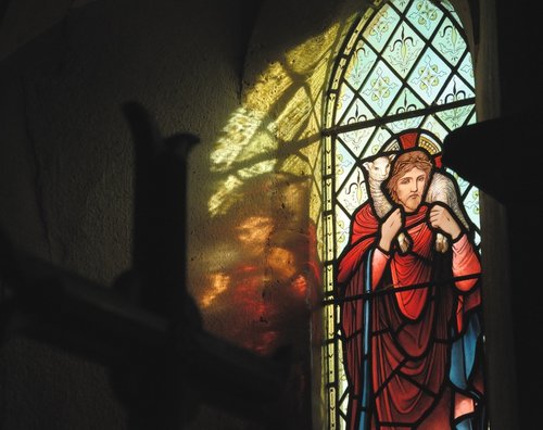 Stained glass, St John the Evangelist Church, Whitfield, Northants