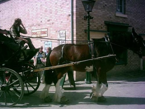 Blists Hill Victorian Town - Opened Carriage in High St - August 2010