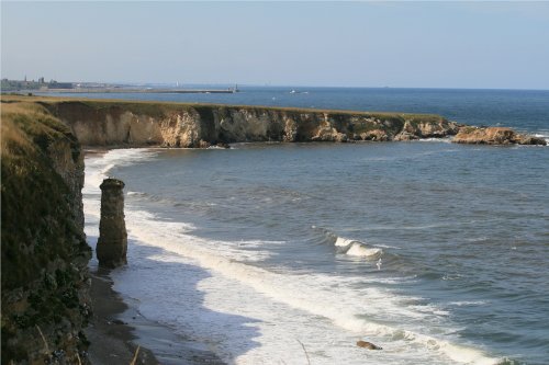 Marsden Bay, looking north from the cliff top.