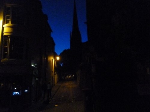 Shrewsbury at night.
