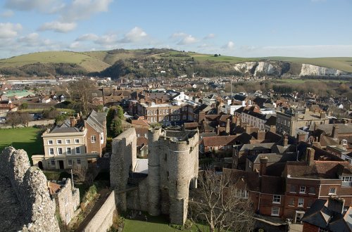 Looking East from the Castle keep, Lewes