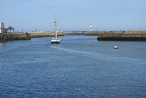 Leaving Whitby Harbour