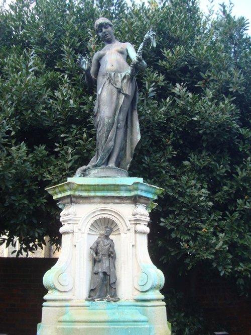 St. Peter's Lane, the memorial to Christopher Marlowe.
