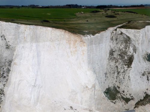 White cliff fall