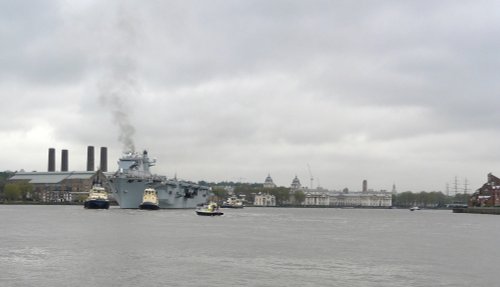 HMS Ocean Coming into Greenwich