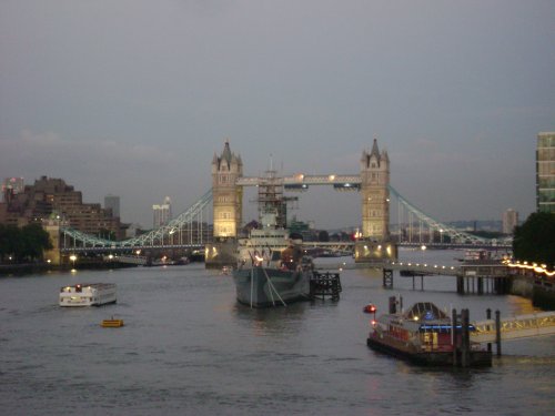 View of Tower Bridge.