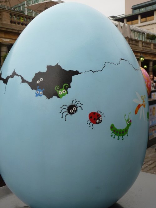 One of a display of painted eggs at Covent Garden, Easter 2012