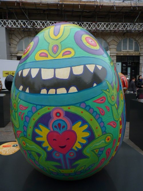 One of a display of painted eggs at Covent Garden, Easter 2012