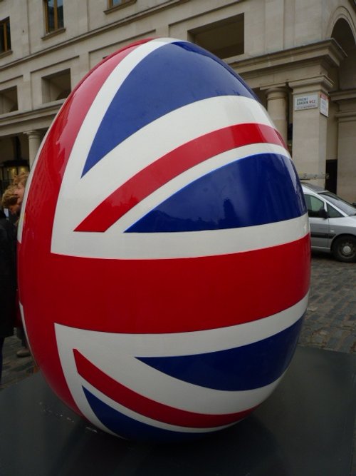One of a display of painted eggs at Covent Garden, Easter 2012