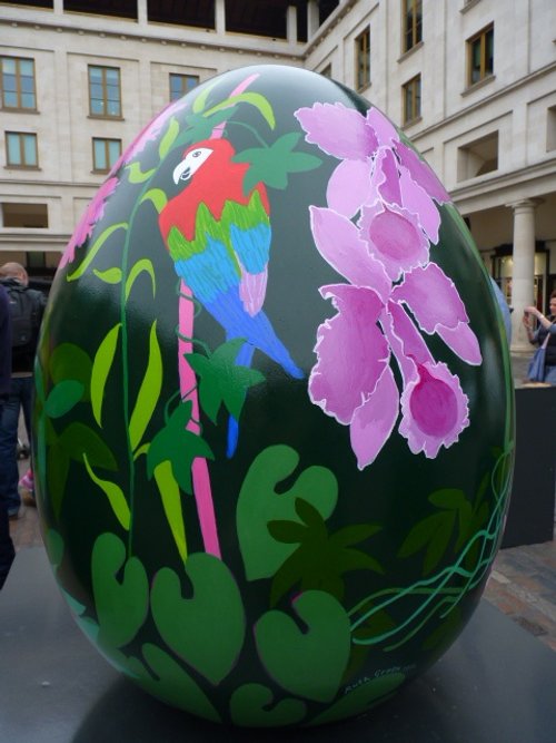 One of a display of painted eggs at Covent Garden, Easter 2012