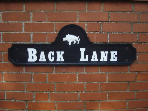 Back Lane sign