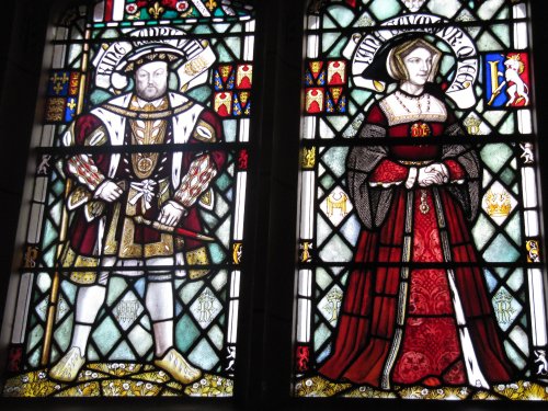 King Henry VIII and Jane Seymour, Stained Glass Window, Cardiff Castle