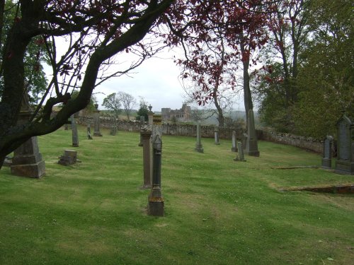 Crichton Castle from the Crichton Collegiate Churchyard