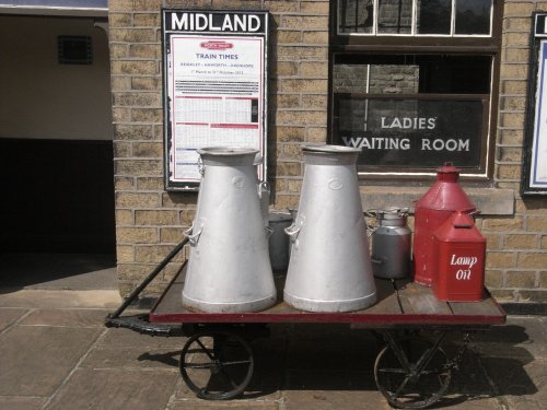 Old churns on Oxenhope Station